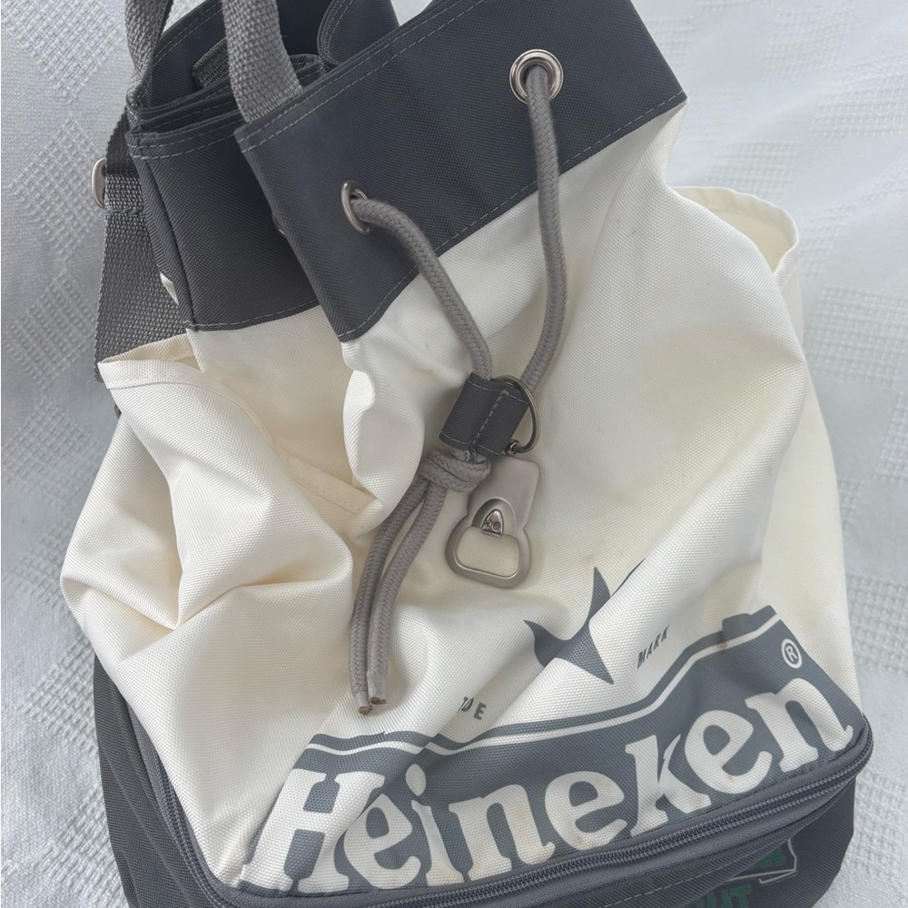 Gray and white Backpack cooler